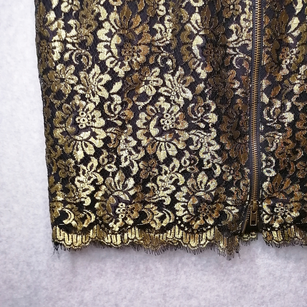 Adrianna Papell Black & Gold Lace Dress - Picture 5 of 9